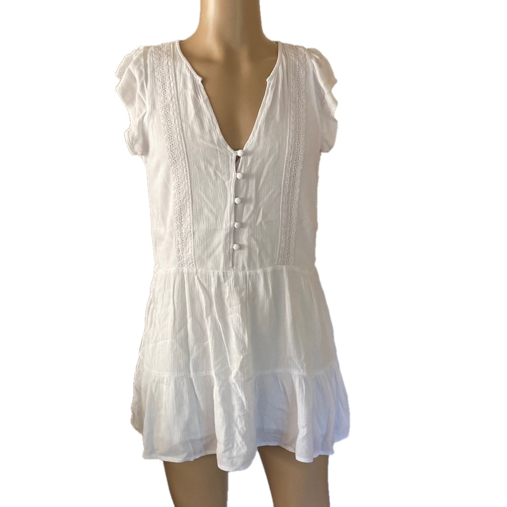 Sanctuary White Cotton Peasant Dress